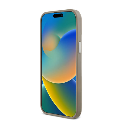 Apple iPhone 13 Pro Max Kılıf Guess Orjinal Lisanslı M-safe Şarj Özellikli Grained Triangle Kapak Siyah