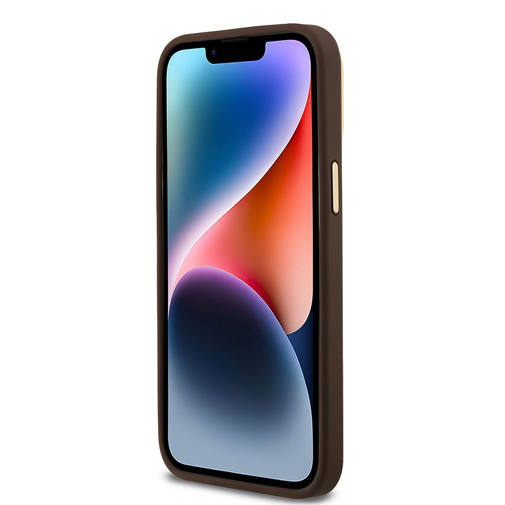 Apple iPhone 13 Pro Max Kılıf Guess Orjinal Lisanslı PU Deri 4G Desenli Metal Büyük 4G ve Yazı Logolu Kamera Standlı Kapak Siyah