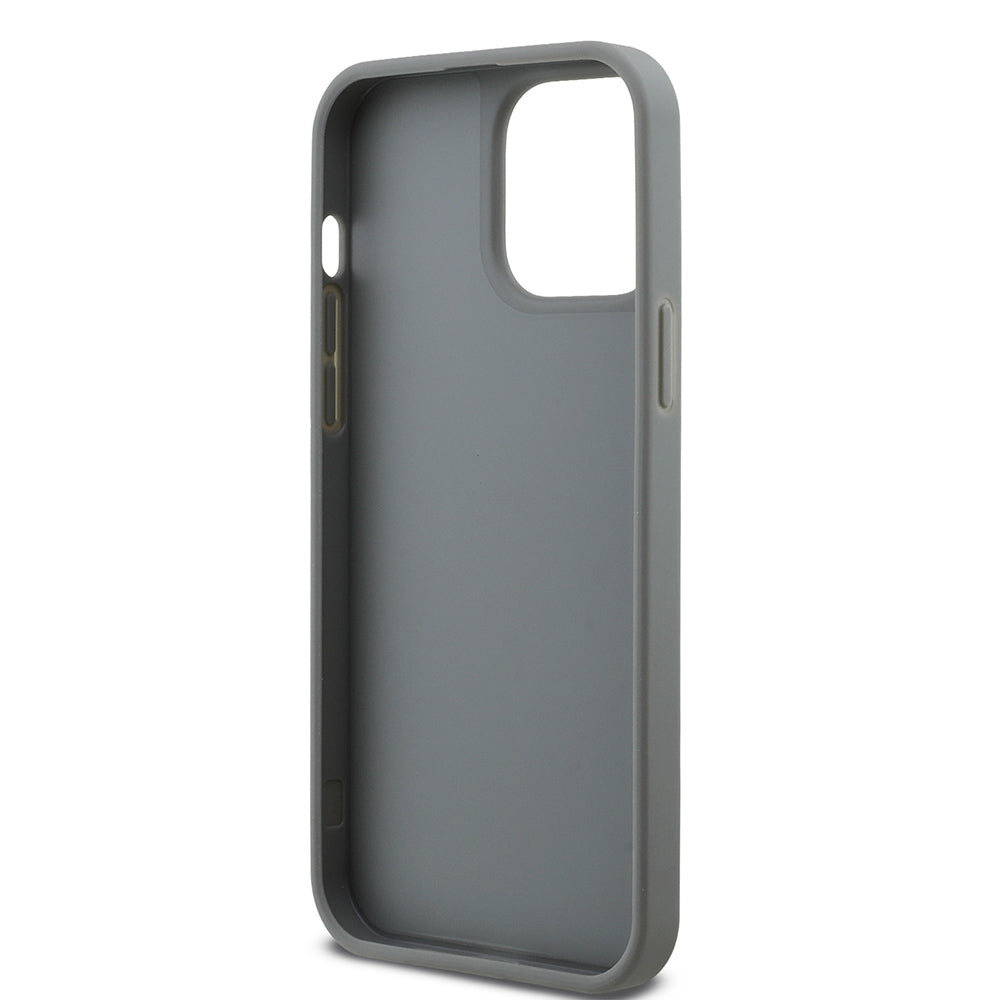 Apple iPhone 13 Pro Max Kılıf Guess Orjinal Lisanslı Taşlı Arka Yüzey Üçgen Logolu Kapak Gold