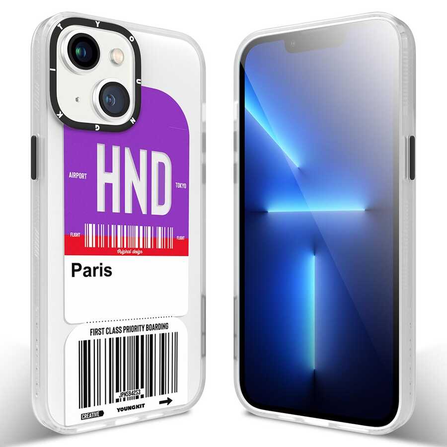 Apple iPhone 13 Kılıf YoungKit Any Time Trip Serisi Kapak CL027 Paris