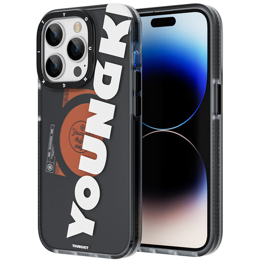 Apple iPhone 13 Pro Max Kılıf M-safe Şarj Özellikli Youngkit Binfen Serisi Yazı Temalı Kapak Mor