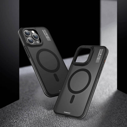 Apple iPhone 13 Pro Max Kılıf M-safe Şarj Özellikli Youngkit Rock Sand Serisi Kapak Mavi