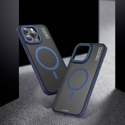 Apple iPhone 13 Pro Max Kılıf M-safe Şarj Özellikli Youngkit Rock Sand Serisi Kapak Gri