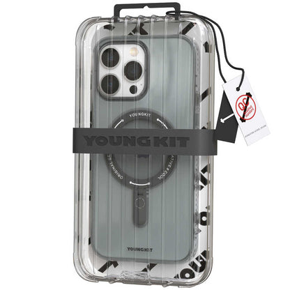 Apple iPhone 13 Pro Max Kılıf M-safe Şarj Özellikli Youngkit Rock Serisi Kapak Derin Mor