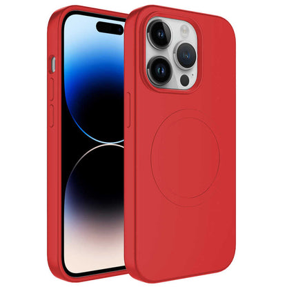 Apple iPhone 13 Pro Max Kılıf M-safe Wireless Şarj Özellikli Pastel Renk Silikon Zore Plas Kapak