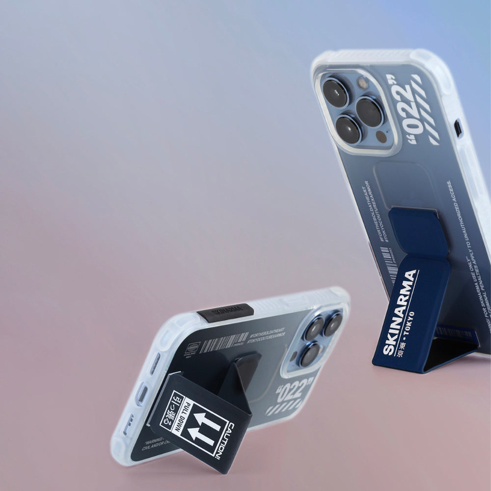 Apple iPhone 13 Pro Max Kılıf SkinArma Standlı Şeffaf Tasarımlı Taihi Kobai Kapak Siyah