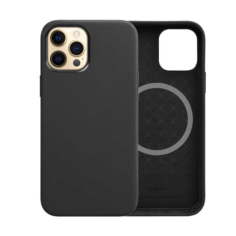 Apple iPhone 13 Pro Max Kılıf Wiwu M-safe Magnetic Kapak Siyah