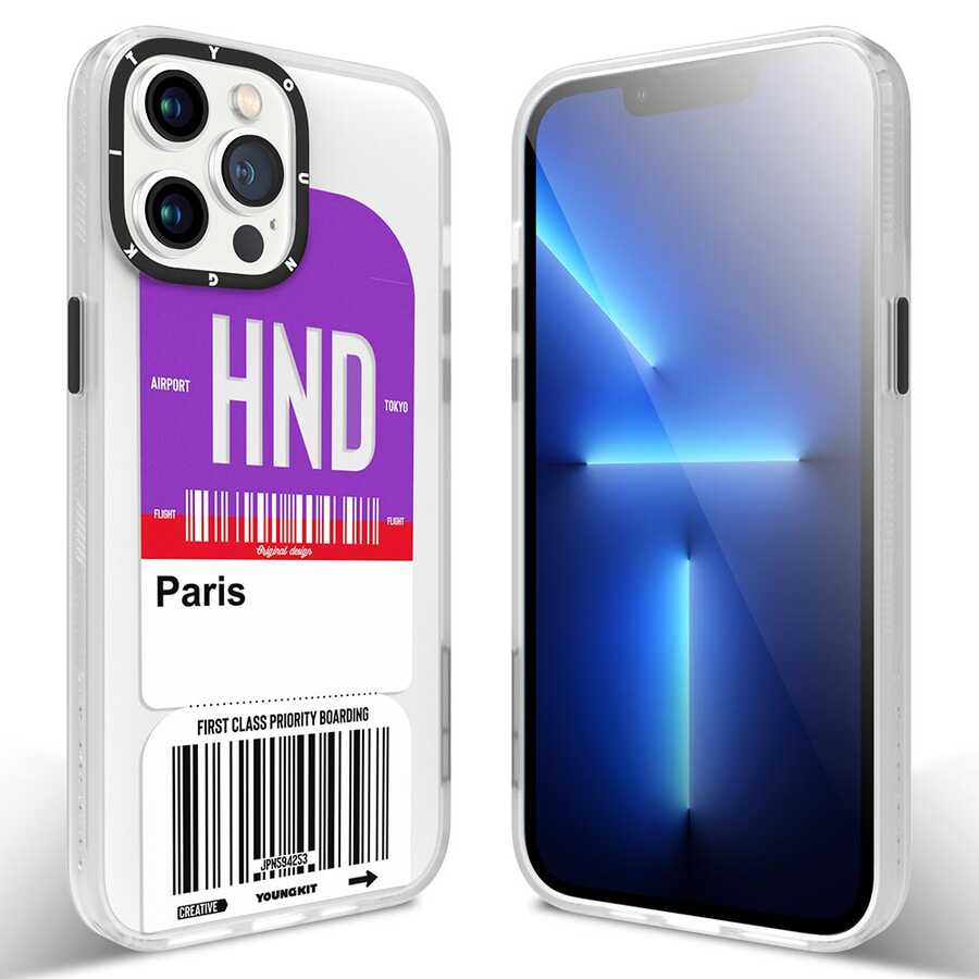 Apple iPhone 13 Pro Max Kılıf YoungKit Any Time Trip Serisi Kapak CL027 Paris