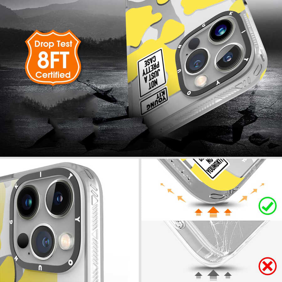 Apple iPhone 13 Pro Max Kılıf YoungKit Kamuflaj Serisi Kapak Mavi