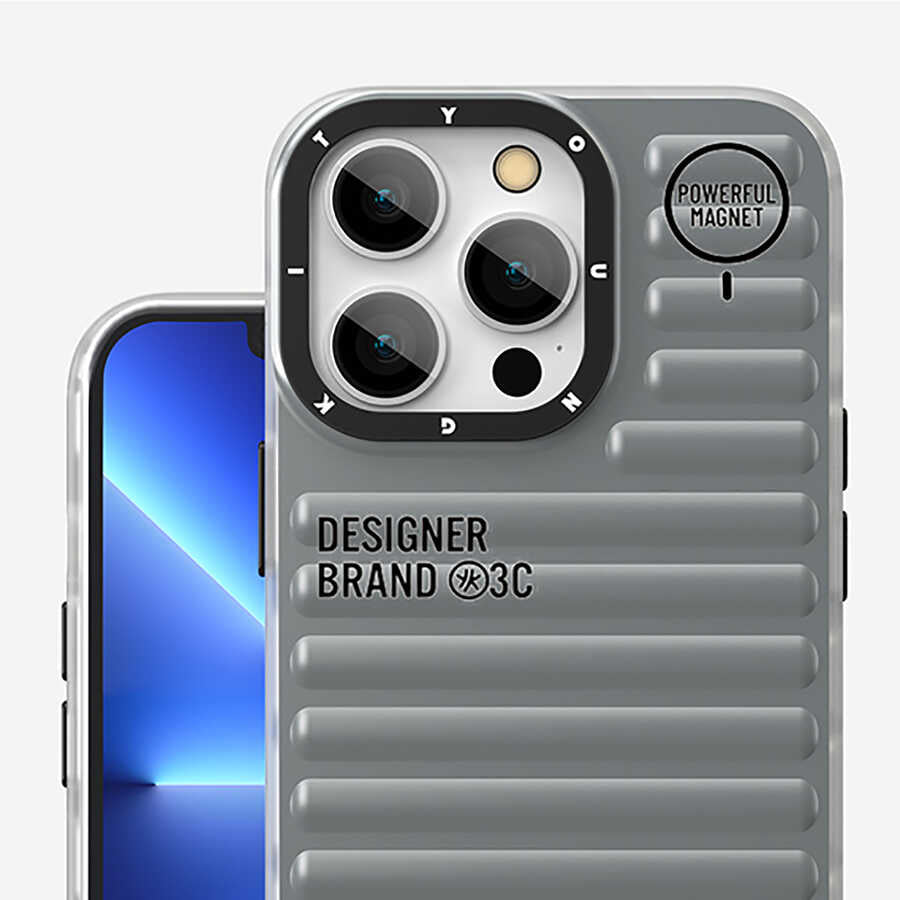 Apple iPhone 13 Pro Max Kılıf YoungKit Plain Coloured Serisi Kapak Gümüş