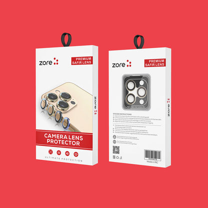 Apple iPhone 13 Pro Max Zore CL-12 Premium Safir Parmak İzi Bırakmayan Anti-Reflective Kamera Lens Koruyucu Mavi