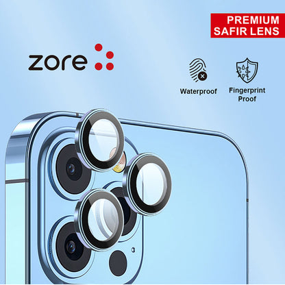 Apple iPhone 13 Pro Max Zore CL-12 Premium Safir Parmak İzi Bırakmayan Anti-Reflective Kamera Lens Koruyucu Yeşil