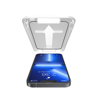 Apple iPhone 13 Pro Recci RSP-A10 HD Temperli Cam Ekran Koruyucu + Kolay Uygulama Aparatlı Siyah