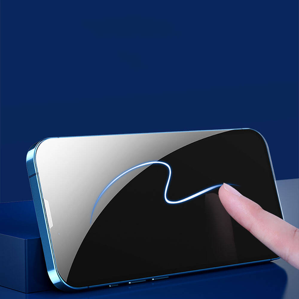 Apple iPhone 13 Pro Recci RSP-A10 HD Temperli Cam Ekran Koruyucu + Kolay Uygulama Aparatlı Siyah