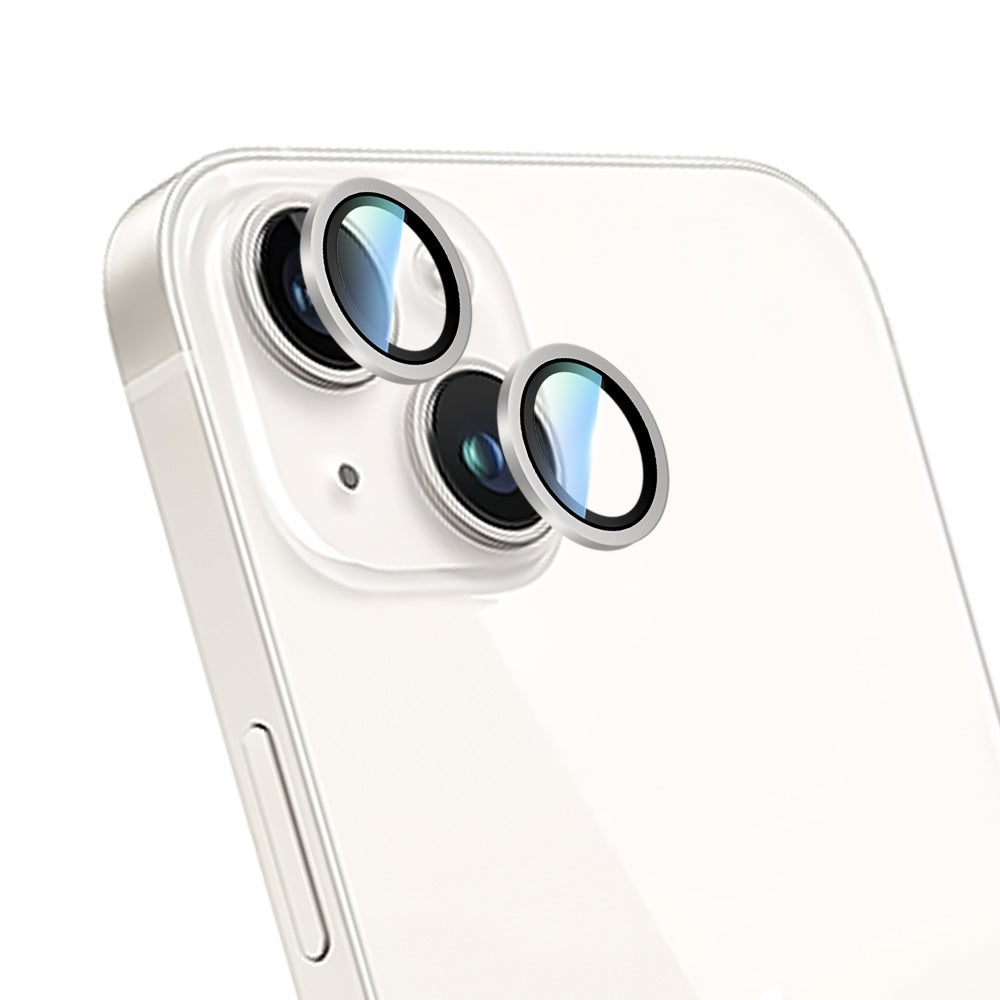 Apple iPhone 14 CaseWorld Alloy Serisi Oleofobik Anti Reflective Kamera Lens Koruyucu Gümüş