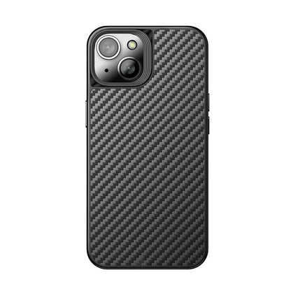 Apple iPhone 14 Kılıf Aramid Karbon Fiber M-safe Özellikli Wlons Radison Kapak Siyah