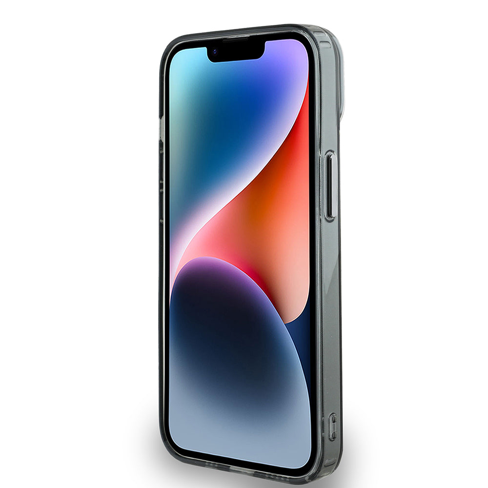 Apple iPhone 14 Kılıf Aston Martin Orjinal Lisanslı M-safe Şarj Özellikli IML Baskı Logolu Metal Düğmeli Kapak Siyah