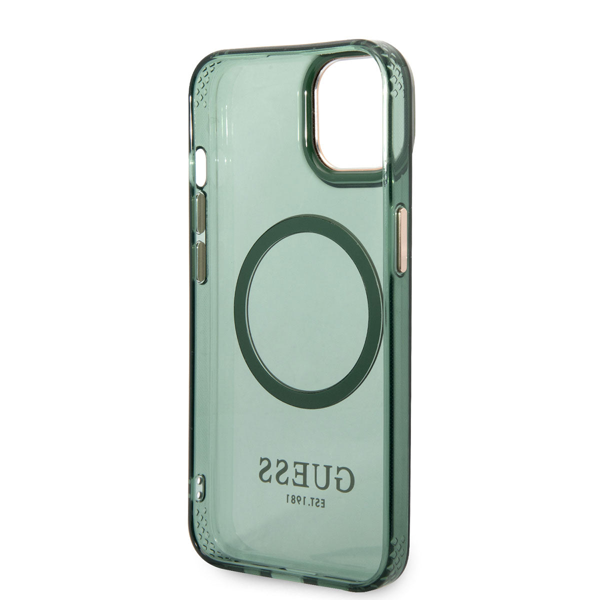 Apple iPhone 14 Kılıf GUESS M-safe Şarj Özellikli Airbagli Dizayn Kapak Yeşil