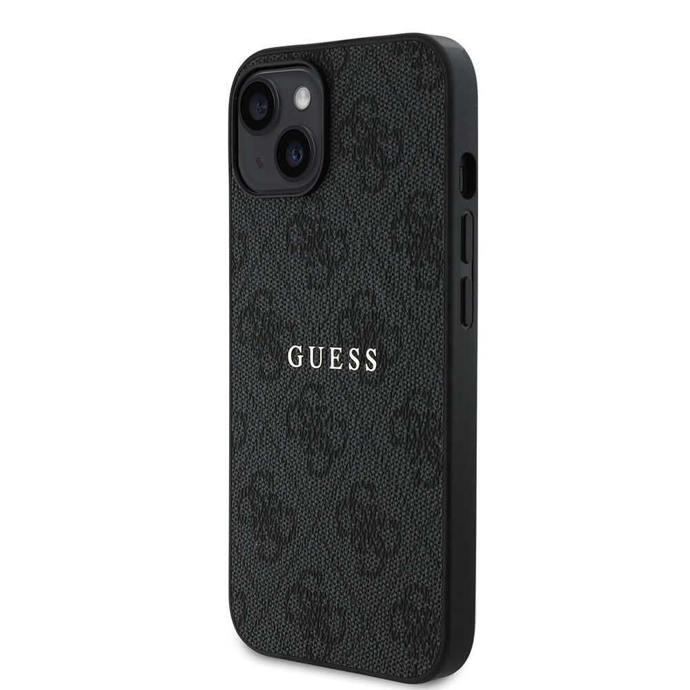 Apple iPhone 14 Kılıf Guess Orjinal Lisanslı M-safe Şarj Özellikli 4G Desen Yazı Logolu Kapak Pembe