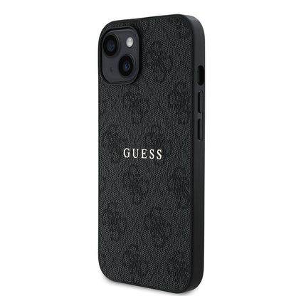 Apple iPhone 14 Kılıf Guess Orjinal Lisanslı M-safe Şarj Özellikli 4G Desen Yazı Logolu Kapak Pembe