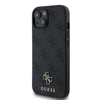 Apple iPhone 14 Kılıf Guess Orjinal Lisanslı M-safe Şarj Özellikli Small 4G Classic Kapak Kahverengi