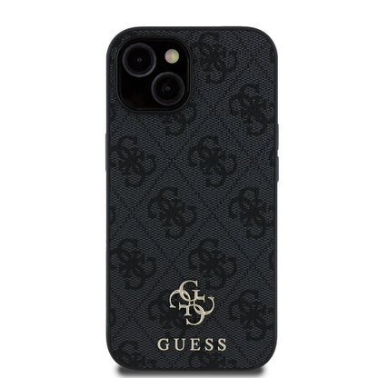 Apple iPhone 14 Kılıf Guess Orjinal Lisanslı M-safe Şarj Özellikli Small 4G Classic Kapak Kahverengi