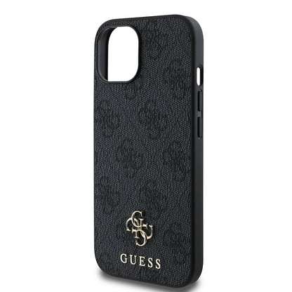 Apple iPhone 14 Kılıf Guess Orjinal Lisanslı M-safe Şarj Özellikli Small 4G Classic Kapak Siyah