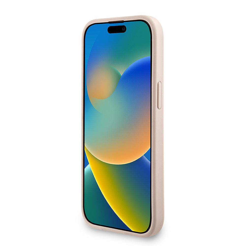 Apple iPhone 14 Kılıf Guess Orjinal Lisanslı PU Deri Bilek Askı İpli Metal Büyük 4G ve Yazı Logolu Kapak Kahverengi