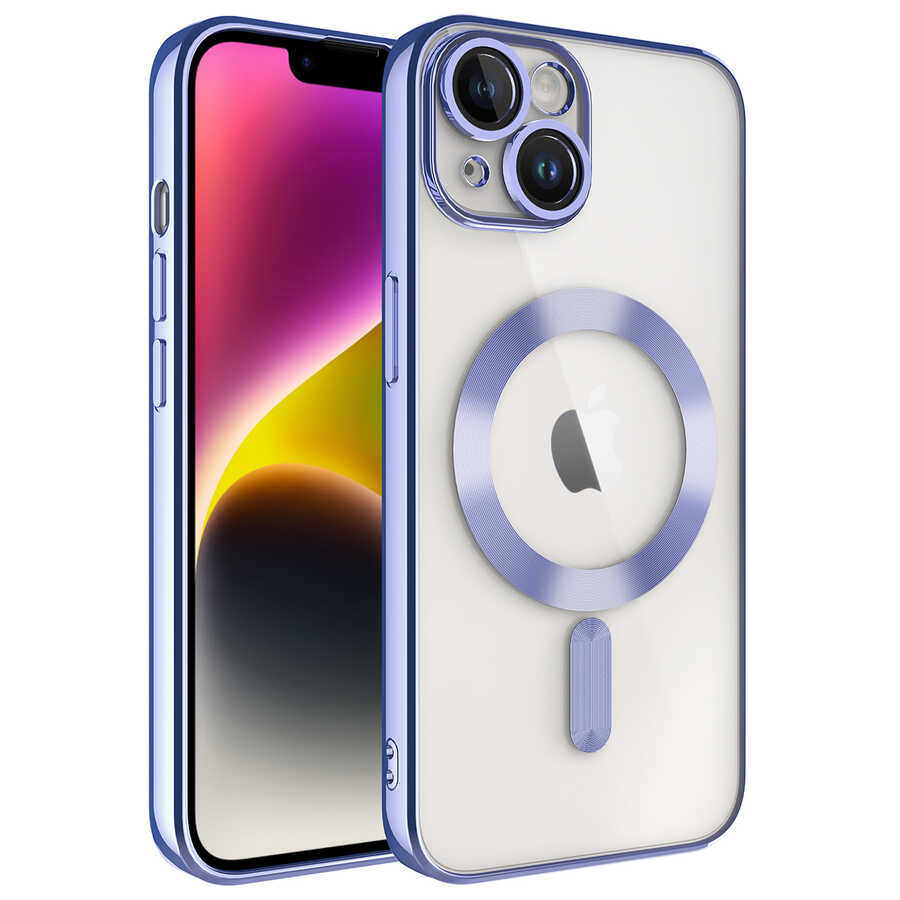 Apple iPhone 14 Kılıf Kamera Korumalı M-safe Wireless Şarj Özellikli Zore Demre Kapak