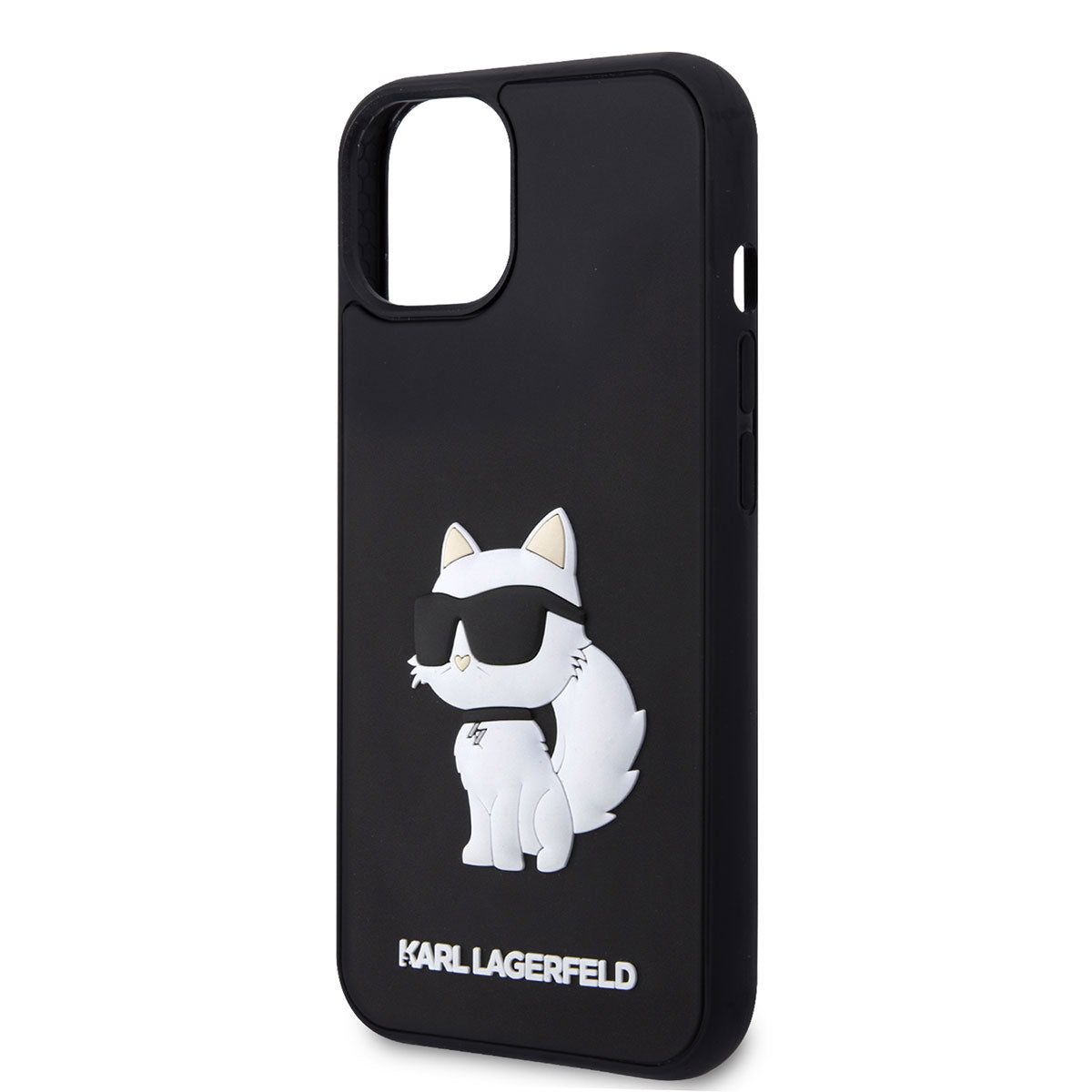 Apple iPhone 14 Kılıf Karl Lagerfeld 3D Rubber Choupette Dizayn Kapak Siyah