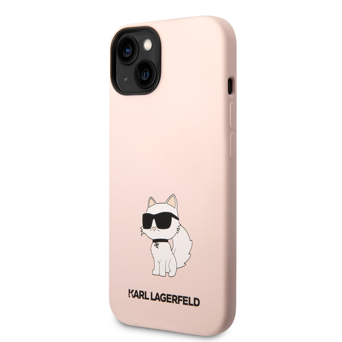 Apple iPhone 14 Kılıf Karl Lagerfeld Silikon Choupette Dizayn Kapak Pembe