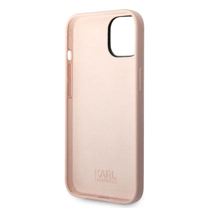 Apple iPhone 14 Kılıf Karl Lagerfeld Silikon Karl Dizayn Kapak Pembe