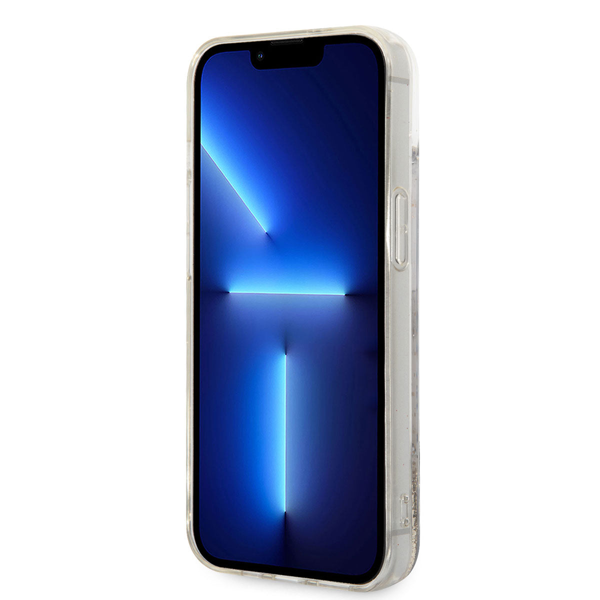 Apple iPhone 14 Kılıf Karl Lagerfeld Sıvılı Simli Choupette Dizayn Kapak Gold