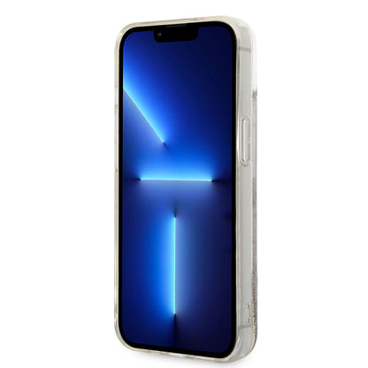 Apple iPhone 14 Kılıf Karl Lagerfeld Sıvılı Simli Choupette Dizayn Kapak Gold