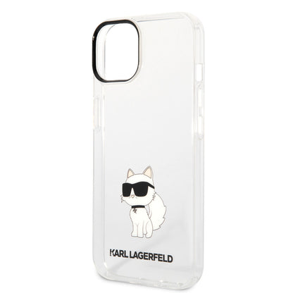 Apple iPhone 14 Kılıf Karl Lagerfeld Transparan Choupette Dizayn Kapak Renksiz