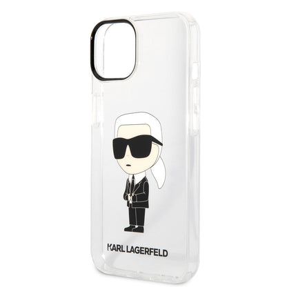 Apple iPhone 14 Kılıf Karl Lagerfeld Transparan İkonik Karl Dizayn Kapak Renksiz