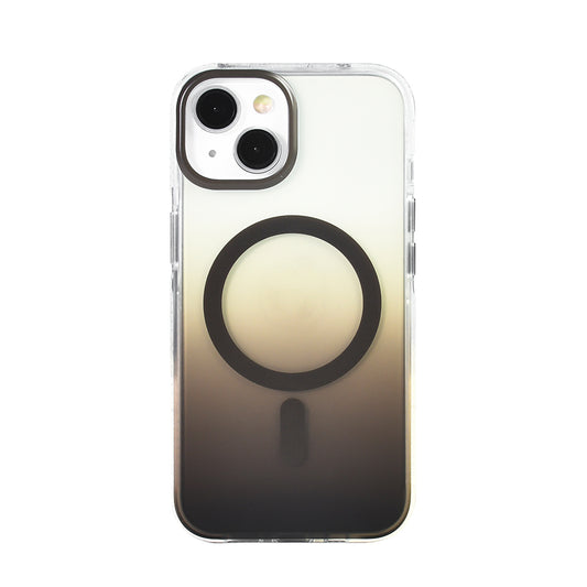 Apple iPhone 14 Kılıf M-safe Şarj Özellikli Transparan Renk Geçişli Zore Toros Kapak Rose Pembe