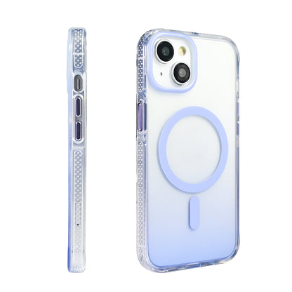 Apple iPhone 14 Kılıf M-safe Şarj Özellikli Transparan Renk Geçişli Zore Toros Kapak Siyah