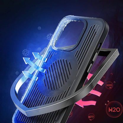 Apple iPhone 14 Kılıf M-safe Şarj Özellikli Soğutucu Benks Biliz Kapak Gri