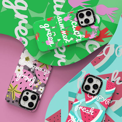 Apple iPhone 14 Kılıf M-safe Şarj Özellikli Yaz Meyvesi Desenli Youngkit Fruity Flavour Serisi Kapak Pembe