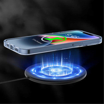 Apple iPhone 14 Kılıf M-safe Şarj Özellikli Youngkit Coloured Glaze Serisi Kapak Mavi