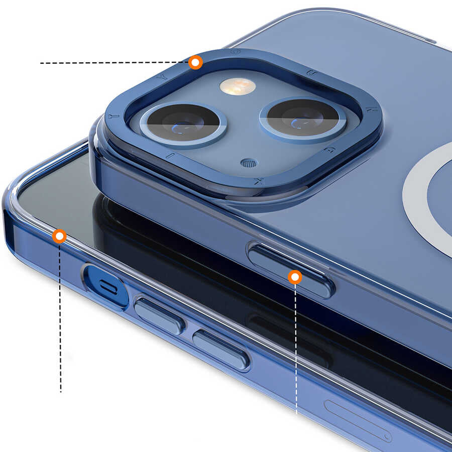 Apple iPhone 14 Kılıf M-safe Şarj Özellikli Youngkit Coloured Glaze Serisi Kapak Derin Mor