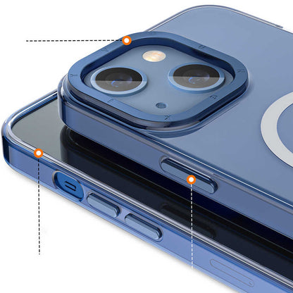 Apple iPhone 14 Kılıf M-safe Şarj Özellikli Youngkit Coloured Glaze Serisi Kapak Derin Mor