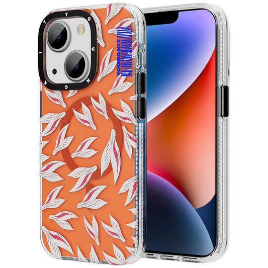 Apple iPhone 14 Kılıf M-safe Şarj Özellikli Youngkit Play Rabbit Serisi Kapak Turuncu