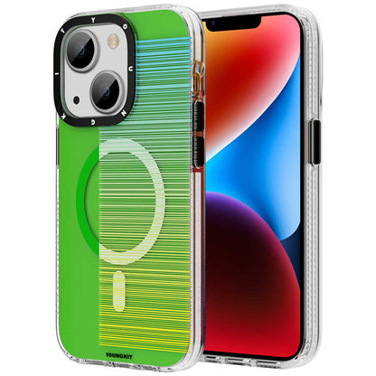 Apple iPhone 14 Kılıf M-safe Şarj Özellikli Youngkit Pure Serisi Kapak Mavi