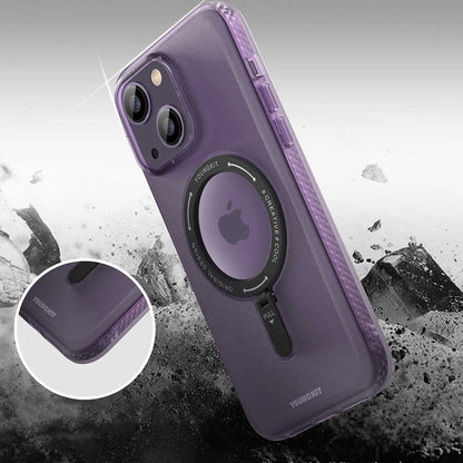 Apple iPhone 14 Kılıf M-safe Şarj Özellikli Youngkit Rock Serisi Kapak Siyah