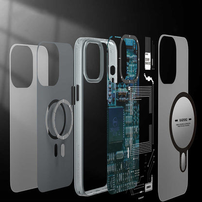 Apple iPhone 14 Kılıf M-safe Şarj Özellikli YoungKit Technology Serisi Kapak Siyah