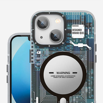 Apple iPhone 14 Kılıf M-safe Şarj Özellikli YoungKit Technology Serisi Kapak Siyah