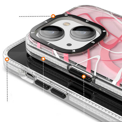 Apple iPhone 14 Kılıf M-safe Şarj Özellikli Youngkit Water-Ink Serisi Kapak Kırmızı