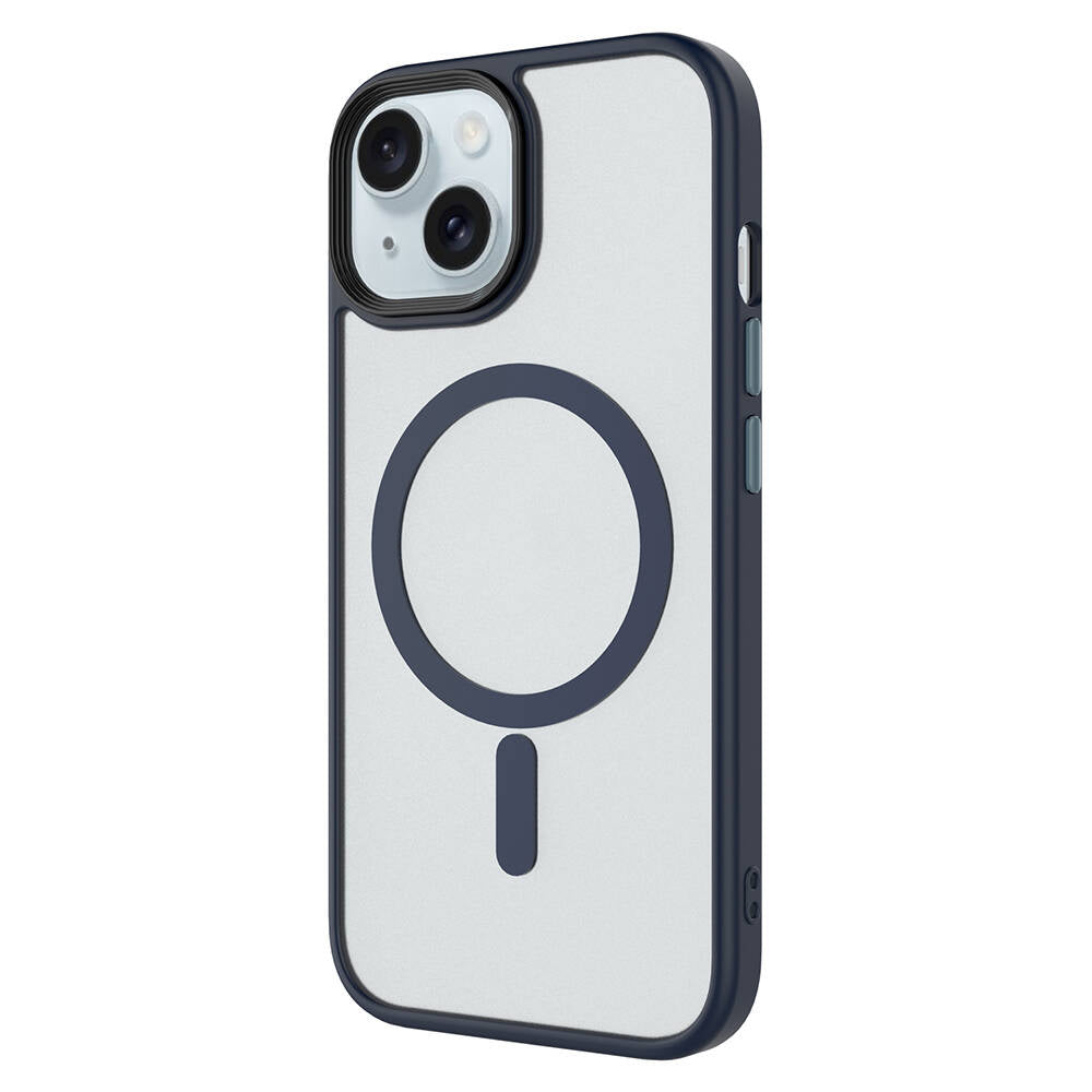 Apple iPhone 14 Kılıf Mat Arka Yüzey Wireless Şarj Özellikli Zore Flet M-safe Kapak Siyah